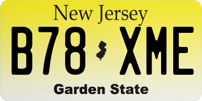 NJ license plate B78XME