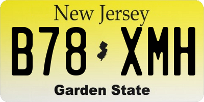 NJ license plate B78XMH