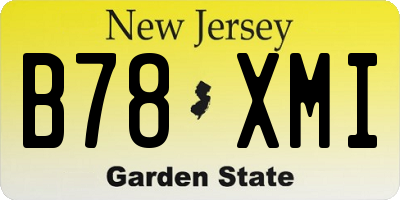 NJ license plate B78XMI
