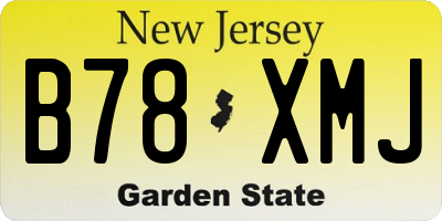 NJ license plate B78XMJ
