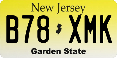 NJ license plate B78XMK