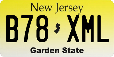 NJ license plate B78XML