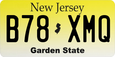 NJ license plate B78XMQ
