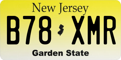 NJ license plate B78XMR