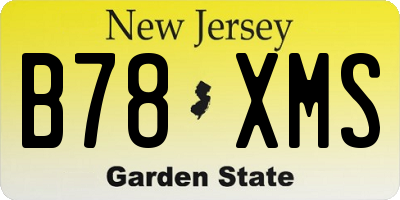 NJ license plate B78XMS