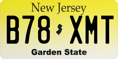 NJ license plate B78XMT