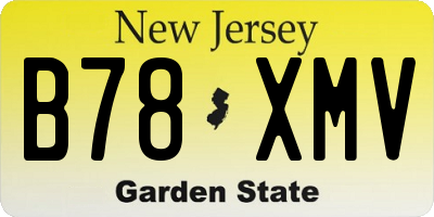 NJ license plate B78XMV