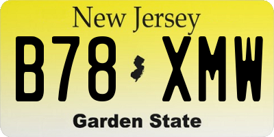 NJ license plate B78XMW