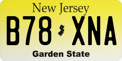 NJ license plate B78XNA