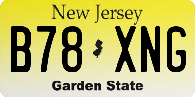NJ license plate B78XNG