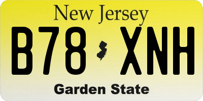 NJ license plate B78XNH