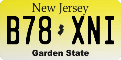 NJ license plate B78XNI
