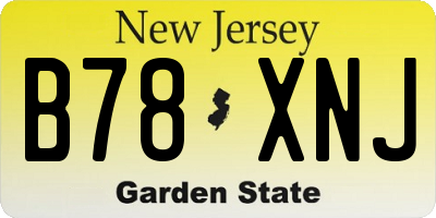 NJ license plate B78XNJ
