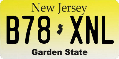 NJ license plate B78XNL