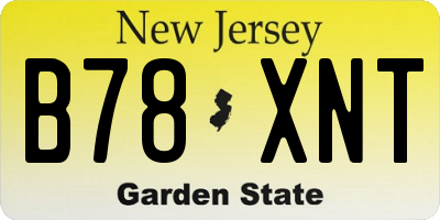 NJ license plate B78XNT
