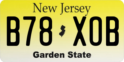 NJ license plate B78XOB