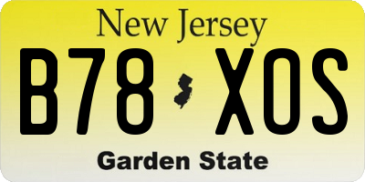 NJ license plate B78XOS