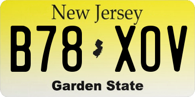 NJ license plate B78XOV