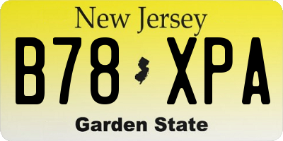 NJ license plate B78XPA