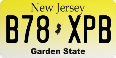 NJ license plate B78XPB