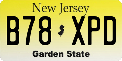 NJ license plate B78XPD