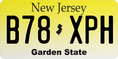 NJ license plate B78XPH