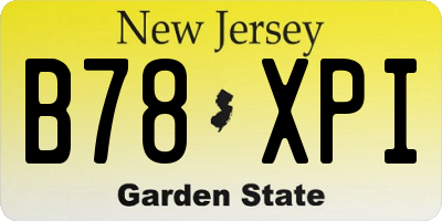 NJ license plate B78XPI