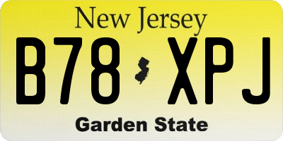 NJ license plate B78XPJ