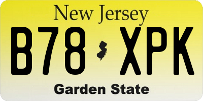 NJ license plate B78XPK
