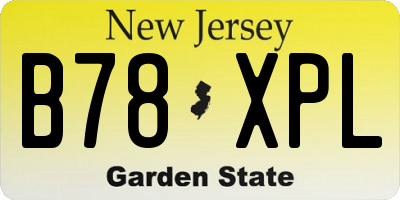 NJ license plate B78XPL