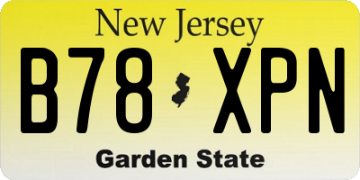 NJ license plate B78XPN