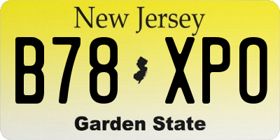 NJ license plate B78XPO