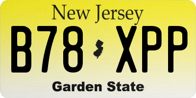 NJ license plate B78XPP