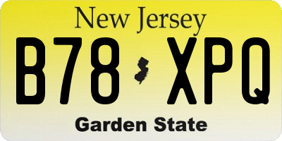 NJ license plate B78XPQ