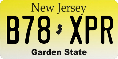 NJ license plate B78XPR