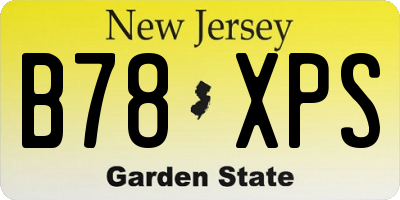 NJ license plate B78XPS