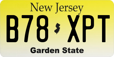 NJ license plate B78XPT
