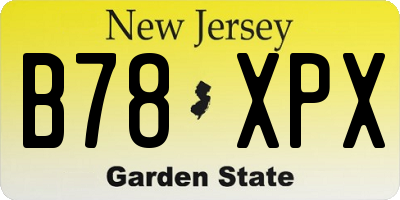NJ license plate B78XPX