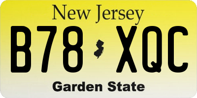 NJ license plate B78XQC