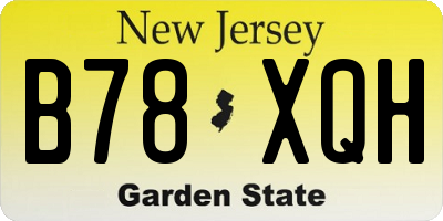 NJ license plate B78XQH