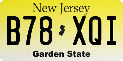 NJ license plate B78XQI