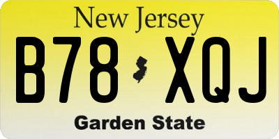 NJ license plate B78XQJ