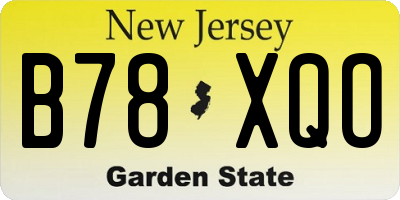 NJ license plate B78XQO