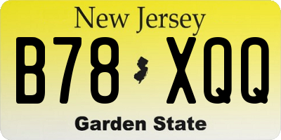 NJ license plate B78XQQ