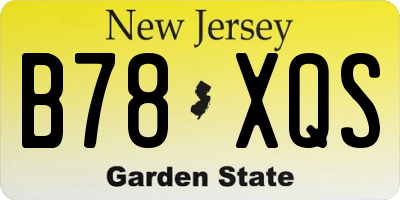 NJ license plate B78XQS