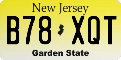NJ license plate B78XQT
