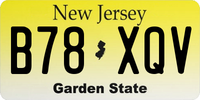 NJ license plate B78XQV