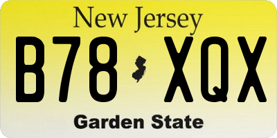 NJ license plate B78XQX