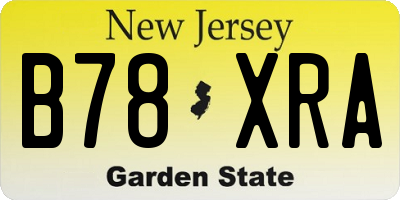 NJ license plate B78XRA