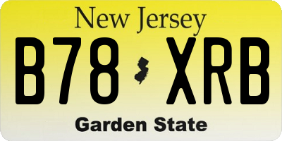 NJ license plate B78XRB